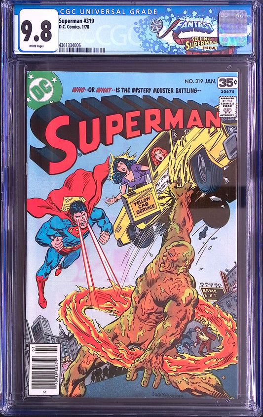 D.C Comics Superman 319 1/78 FANTAST CGC 9.8 White Pages