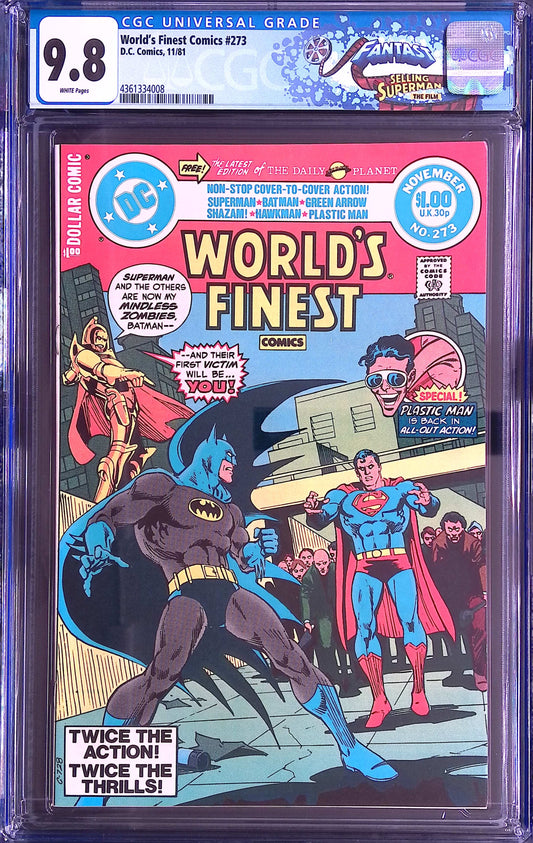 D.C Comics World's Finest Comics 273 11/81 FANTAST CGC 9.8 White Pages