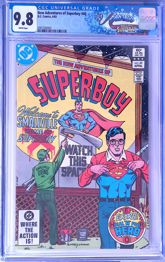 D.C. Comics New Adventures of Superboy #40 4/83 FANTAST CGC 9.8 White Pages