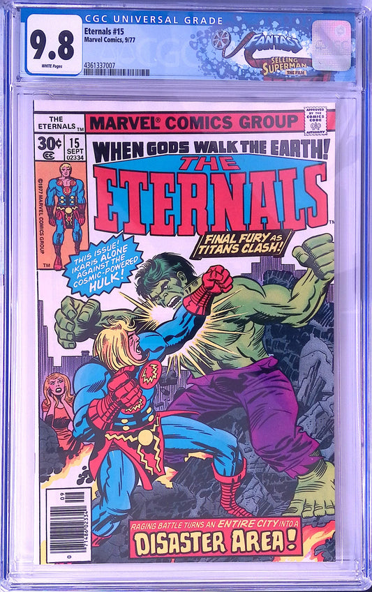 Marvel Eternals 15 9/77 FANTAST CGC 9.8 White Pages