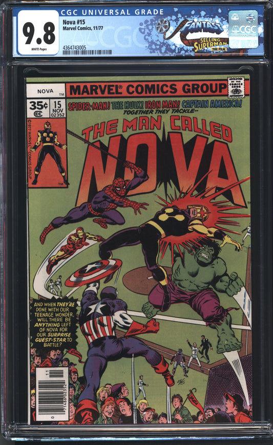 Marvel Nova 15 11/77 FANTAST CGC 9.8 White Pages