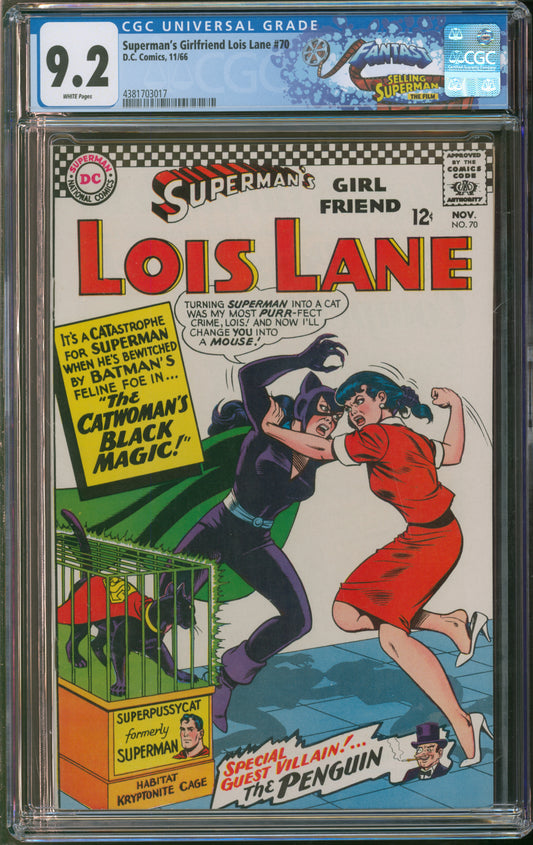 D.C. Comics Superman's Girlfriend Lois Lane #70 11/66 CGC 9.2 White Pages