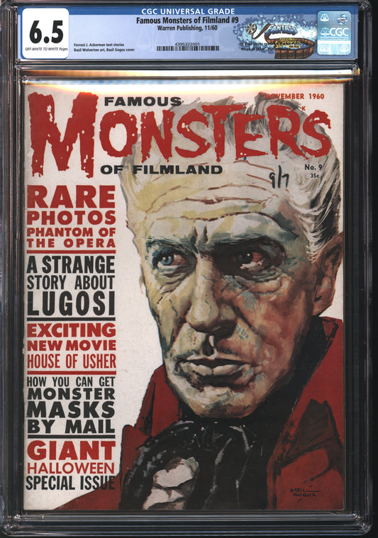 Warren Publishing Famous Monsters of Filmland 9 11/60 FANTAST CGC 6.5 Off White to White pages