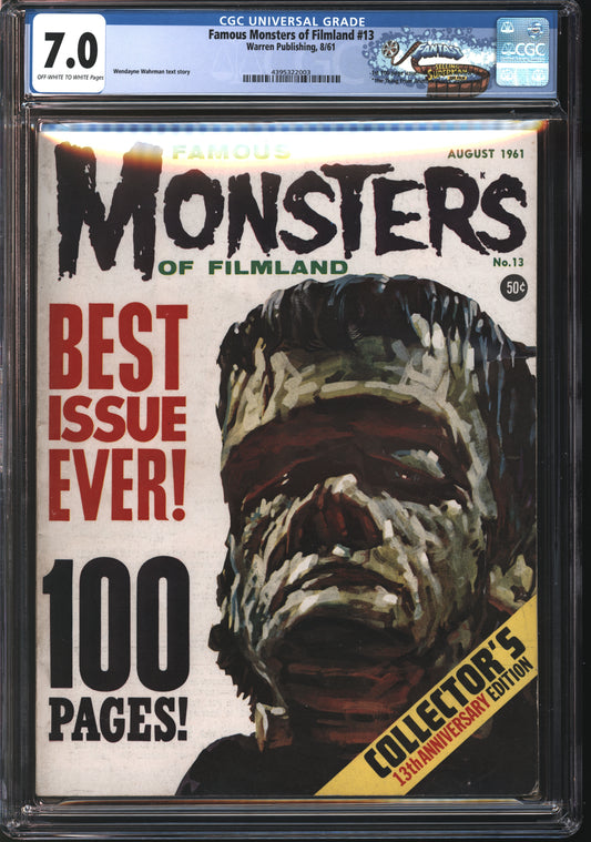 Warren Publishing Famous Monsters of Filmland 13 8/61 FANTAST CGC 7.0 Off White to White pages