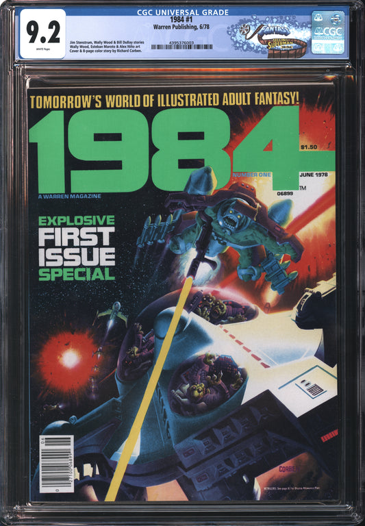 Warren 1984 #1 Magazine 6/78 FANTAST CGC 9.2 White Pages