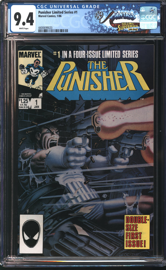 Marvel Punisher Limited Series 1 1/86 FANTAST CGC 9.4 White Pages