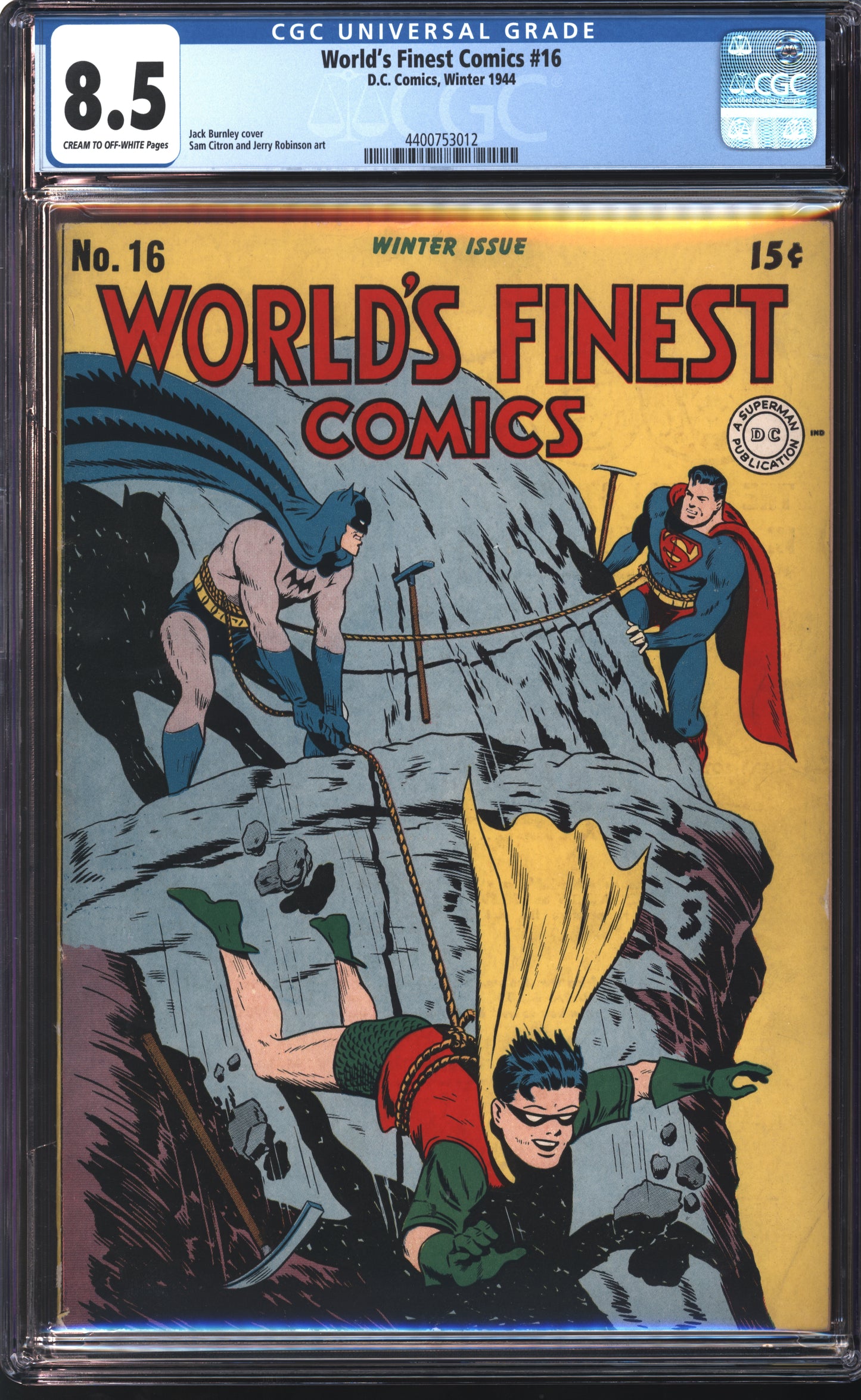 D.C Comics World's Finest Comics 16 Winter 1944 CGC 8.5 Cream to Off-White Pages