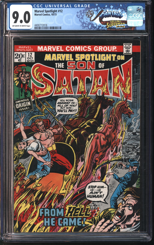 Marvel Spotlight #12 10/73 FANTAST CGC 9.0 Off-White to White Pages