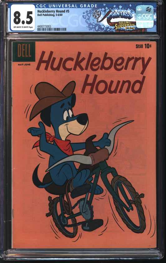 Dell Publishing Huckleberry Hound 5 5/60 FANTAST CGC 8.5 Off White to White Pages