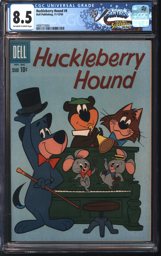 Dell Publishing Huckleberry Hound #8 11/60 FANTAST CGC 8.5 Off White to White Pages