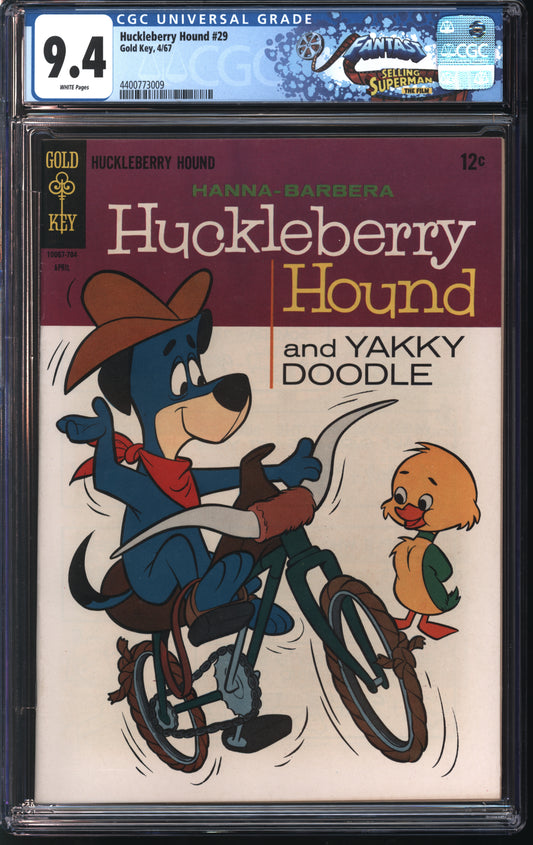 Gold Key Publishing Huckleberry Hound 29 4/67 FANTAST CGC 9.4 White Pages