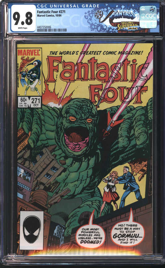 Marvel Fantastic Four #271 10/84 FANTAST CGC 9.8 White Pages