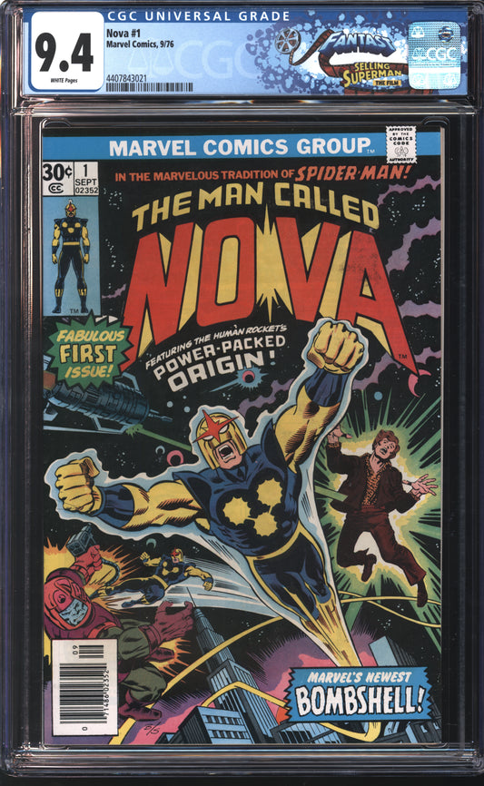 Marvel Comics Nova #1 9/76 FANTAST CGC 9.4 White Pages