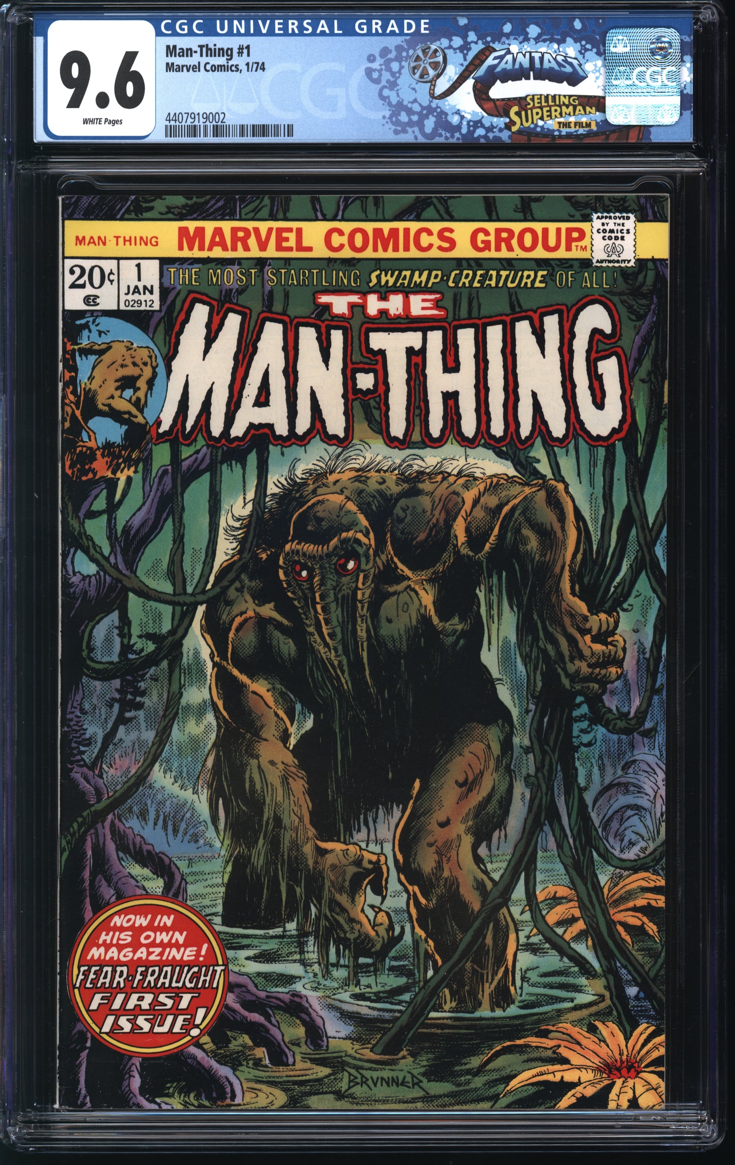 Marvel Man Thing 1 1/74 FANTAST CGC 9.6 White Pages