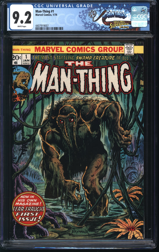 Marvel Man Thing 1 1/74 FANTAST CGC 9.2 White Pages