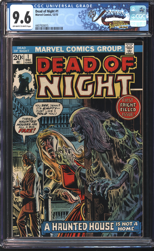 Marvel Dead of Night 1 12/73 FANTAST CGC 9.6 Off-White to White Pages