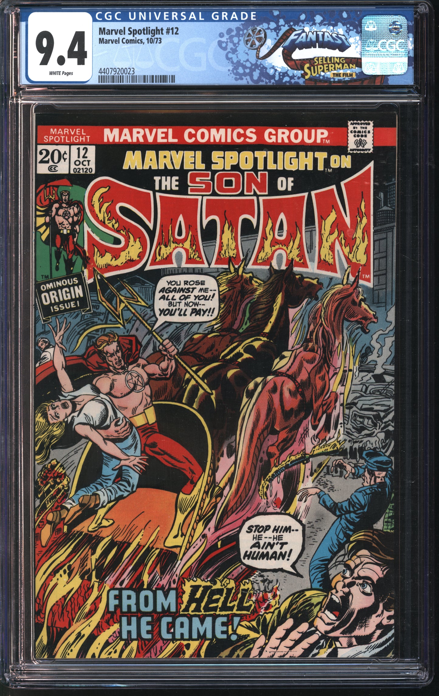 Marvel Spotlight #12 10/73 FANTAST CGC 9.4 White Pages