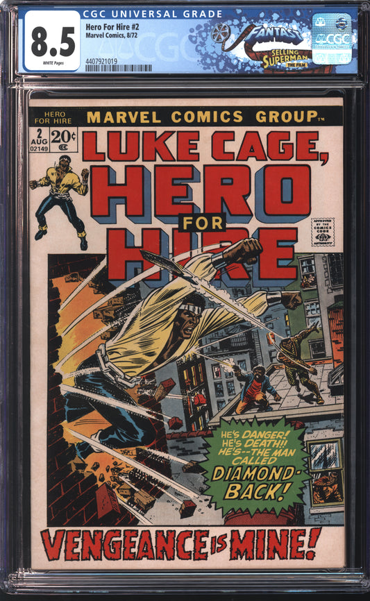 Marvel Hero for Hire 2 8/72 FANTAST CGC 8.5 White Pages