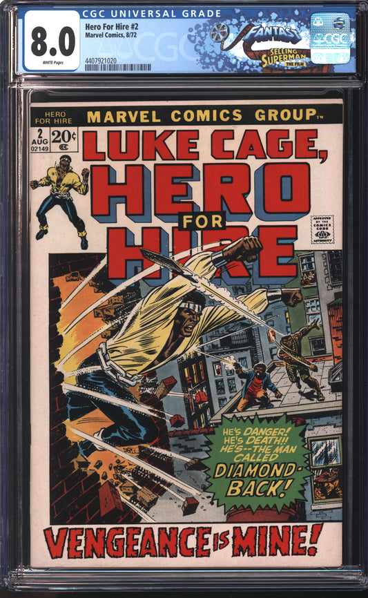 Marvel Hero for Hire 2 8/72 FANTAST CGC 8.0 White Pages