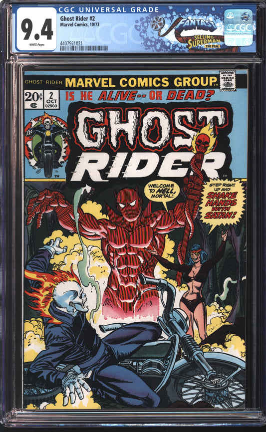 Marvel Ghost Rider #2 10/73 FANTAST CGC 9.4 White Pages