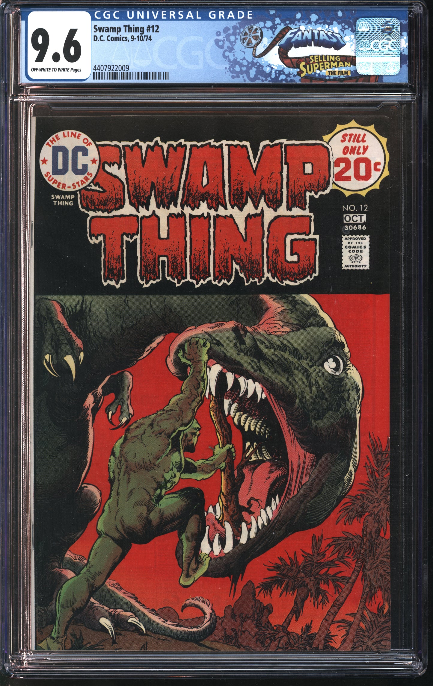D.C. Comics Swamp Thing #12 9-10/74 FANTAST CGC 9.6 Off White to White Pages