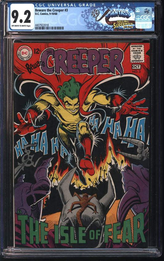 D.C Comics Beware the Creeper 3 10/68 FANTAST CGC 9.2 Off White to White Pages