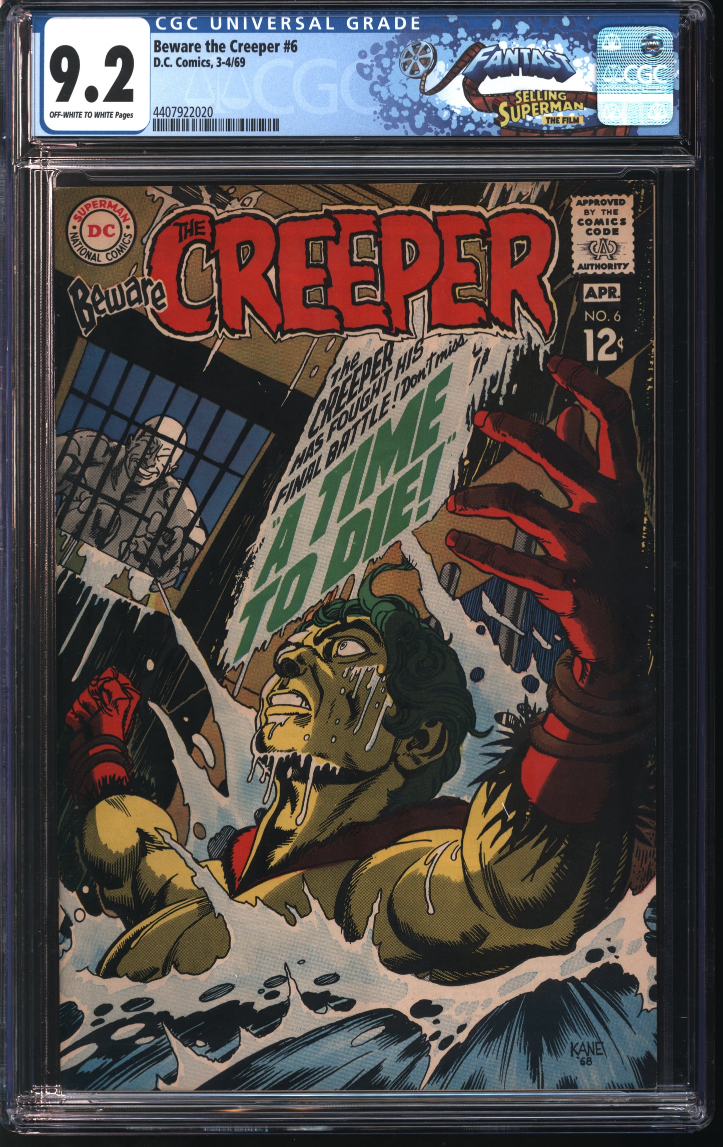 DC Comics Beware the Creeper #6 3-4/69 FANTAST CGC 9.2 Off-White to White Pages