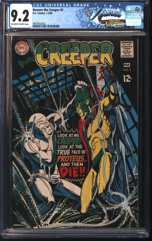 DC Comics Beware the Creeper #5 1-2/69 FANTAST CGC 9.2 Off-White to White Pages