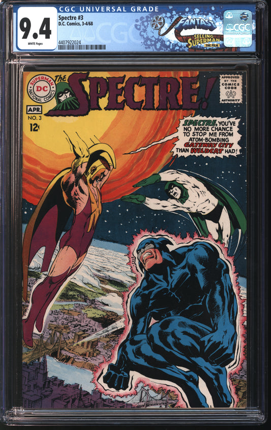 Marvel Comics Spectre 3 3/68 FANTAST CGC 9.4 White Pages