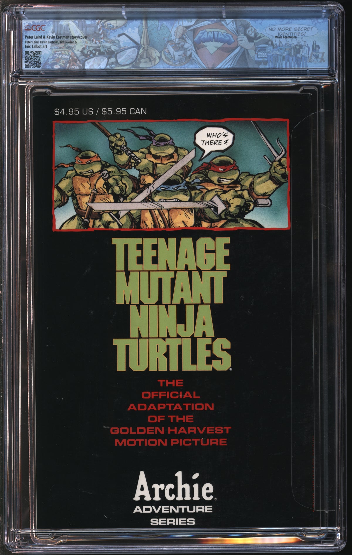 Mirage Studios Teenage Mutant Ninja Turtles The Movie #nn 1990 FANTAST CGC 9.8 White Pages