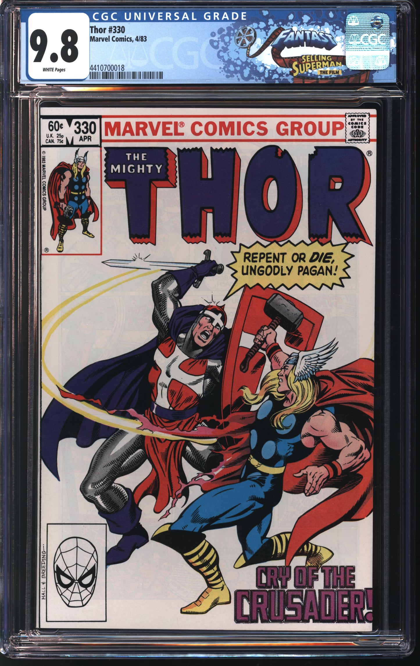 Marvel Thor 330 4/83 FANTAST CGC 9.8 White Pages