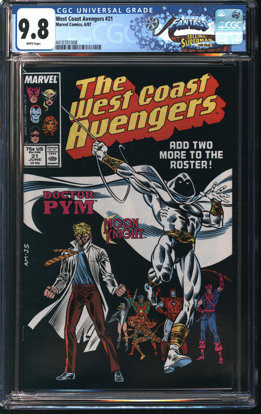 Marvel West Coast Avengers 21 6/87 FANTAST CGC 9.8 White Pages