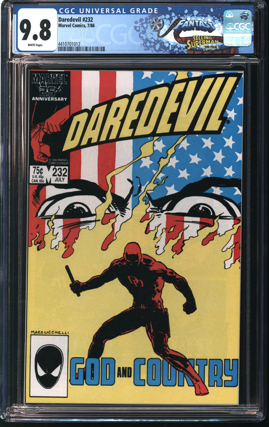 Marvel Daredevil 232 7/86 FANTAST CGC 9.8 White Pages