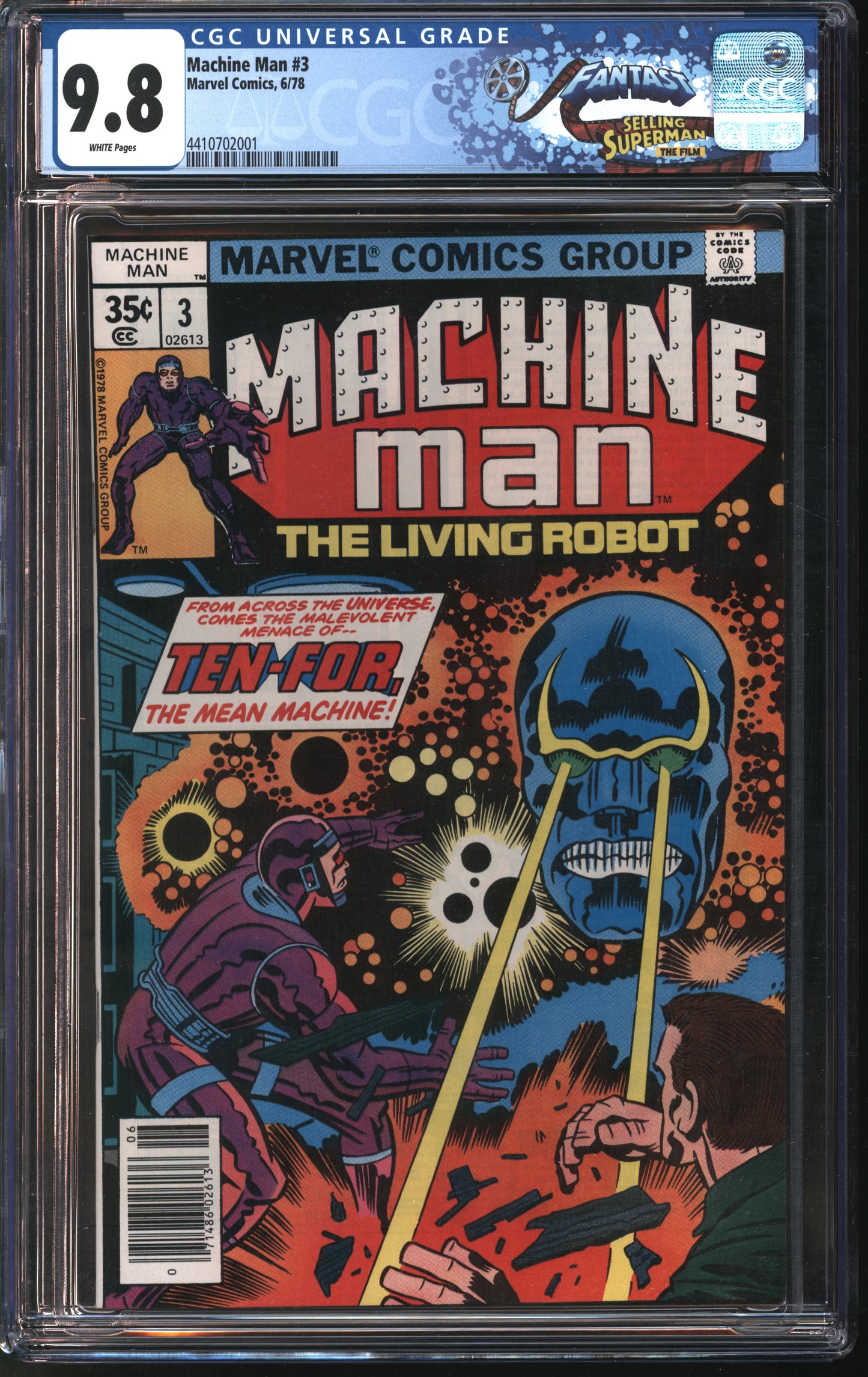 Marvel Comics Machine Man 3 6/78 FANTAST CGC 9.8 White pages