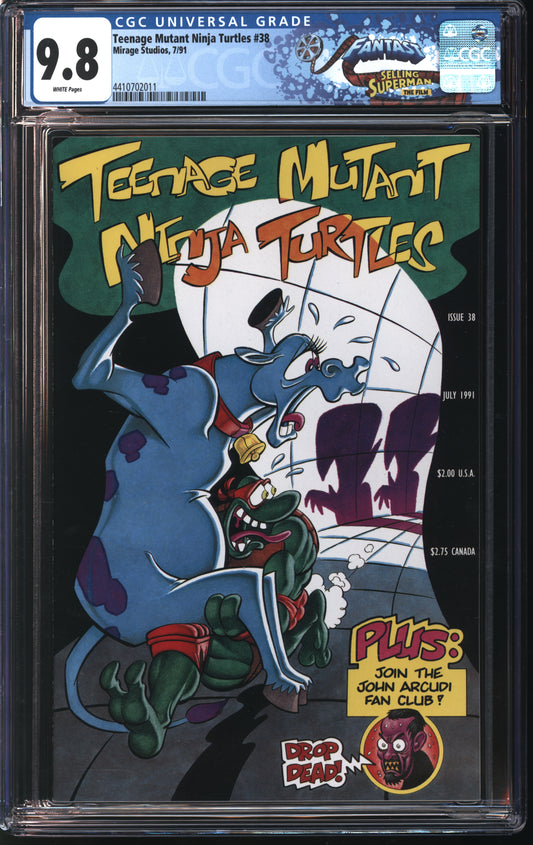 Mirage Studios Teenage Mutant Ninja Turtles #38 7/91 FANTAST CGC 9.8 White Pages