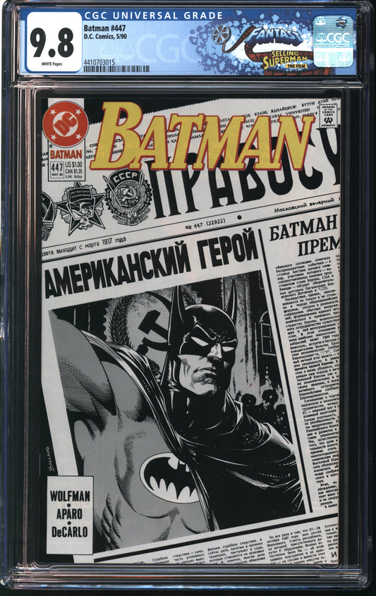 D.C. Comics Batman #447 5/90 FANTAST CGC 9.8 White Pages