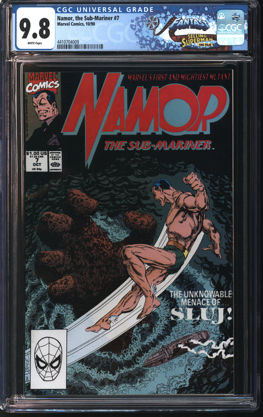 Marvel Namor the Sub-Mariner 7 10/90 FANTAST CGC 9.8 White Pages