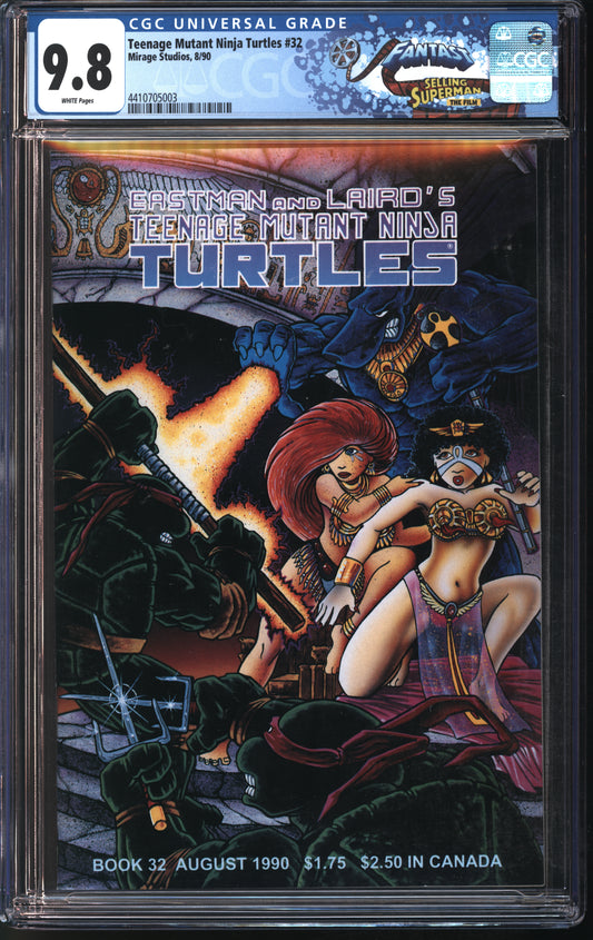 Mirage Studios Teenage Mutant Ninja Turtles #32 8/90 FANTAST CGC 9.8 White Pages