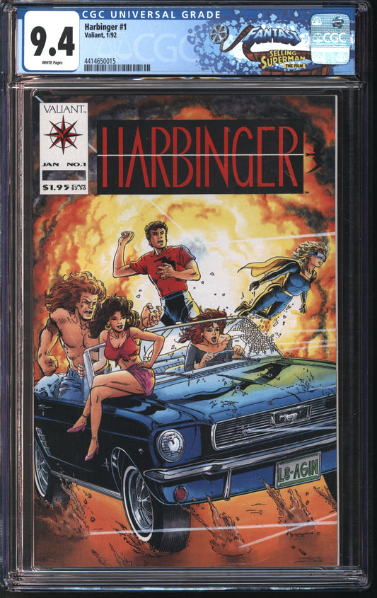 Valiant Harbinger 1 1/92 CGC 9.4 FANTAST White Pages