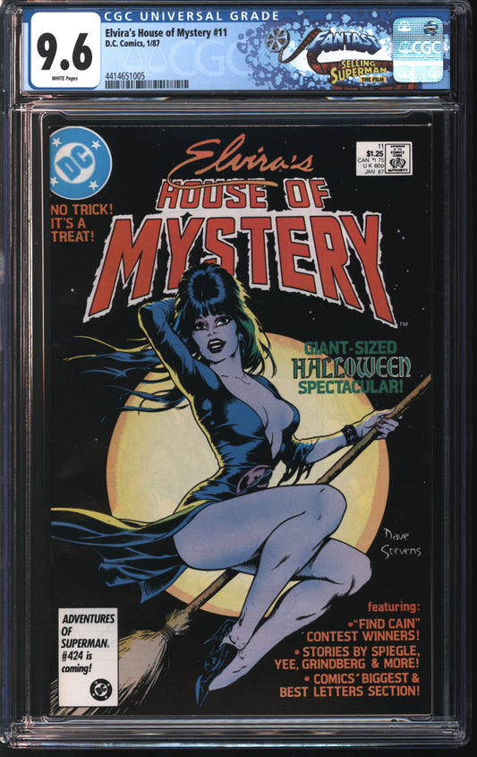 D.C Comics Elvira's House of Mystery 11 1/87 FANTAST CGC 9.6 White Pages