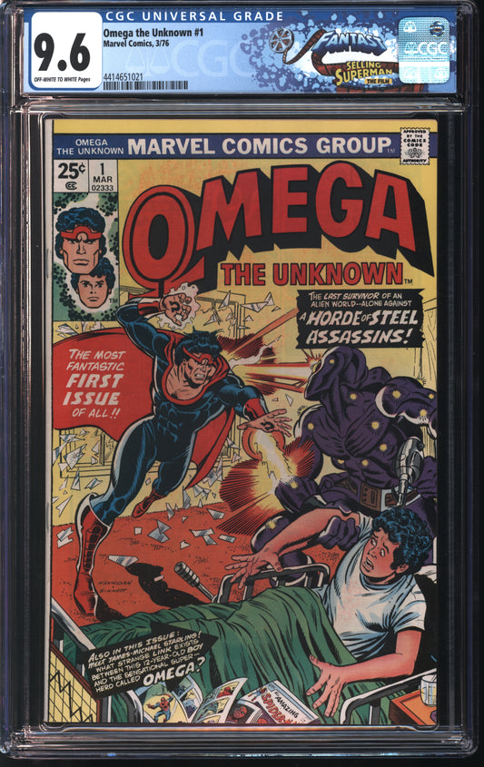 Marvel Omega the Unknown 1 3/76 FANTAST CGC 9.6 Off White to White Pages