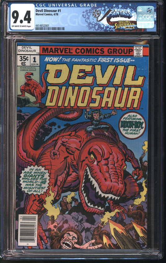 Marvel Devil Dinosaur #1 4/78 FANTAST CGC 9.4 White Pages