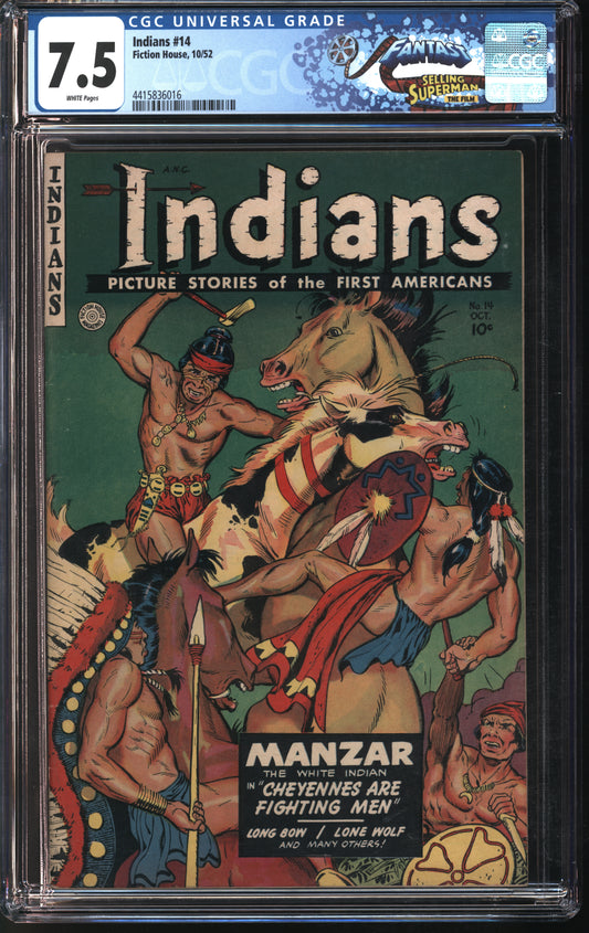 Fiction House Indians #14 10/52 FANTAST CGC 7.5 White Pages