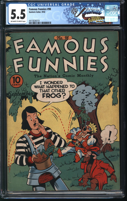 Eastern Color Famous Funnies 98 9/42 FANTAST CGC 5.5 Off White to White Pages