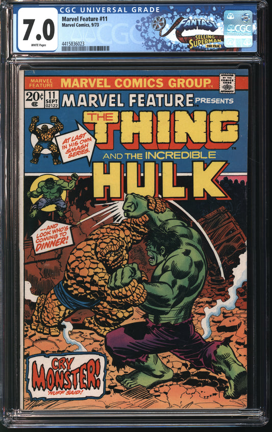 Marvel Comics Marvel Feature 11 9/73 FANTAST CGC 7.0 White Pages