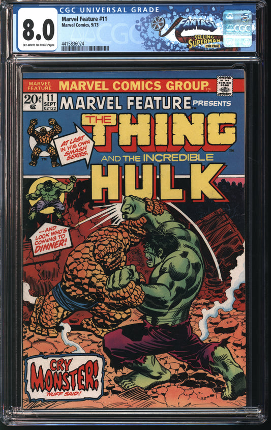 Marvel Comics Marvel Feature 11 9/73 FANTAST CGC 8.0 Off White to White Pages