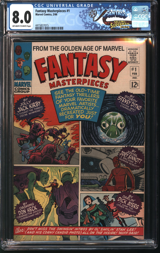 Marvel Comics Fantasy Masterpieces #1 2/66 FANTAST CGC 8.0 Off White to White Pages