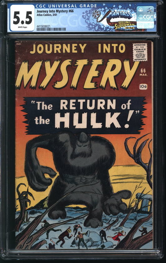 Marvel Comics Journey into Mystery 66 3/61 FANTAST CGC 5.5 White Pages