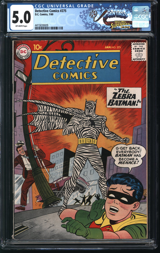 DC Comics Detective Comics 275 1/60 FANTAST CGC 5.0 Off White Pages