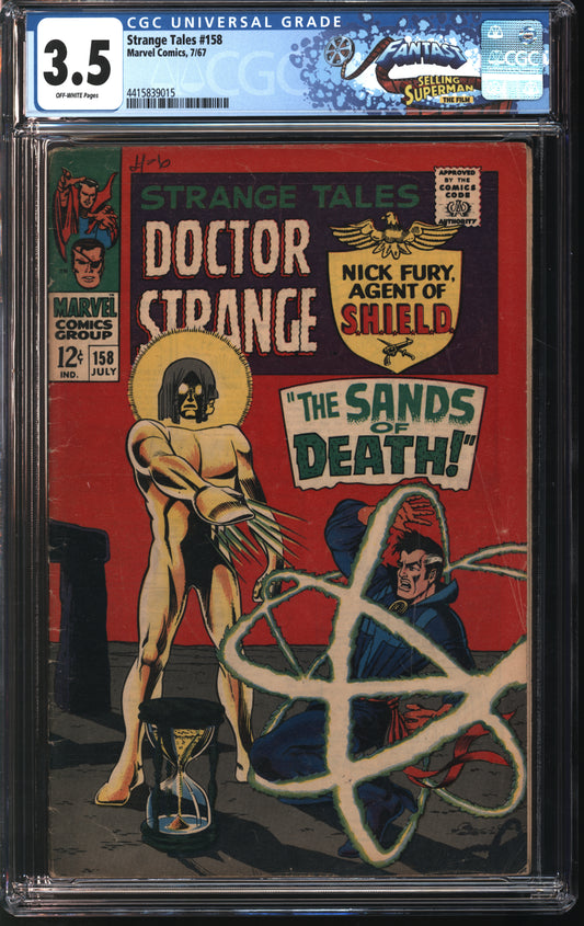 Marvel Comics Strange Tales #158 7/67 FANTAST CGC 3.5 Off-White Pages